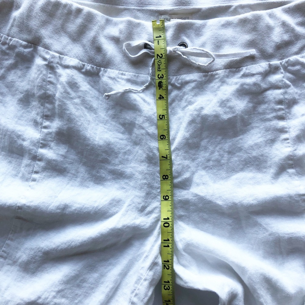Eileen Fisher Pants Womens XL White Organic Linen Wide Leg Drawstring Loose - Picture 9 of 11